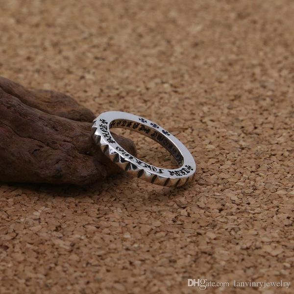 

925 sterling silver vintage jewelry american european hand-made designer rings classic simple cross punk rings gift for men women