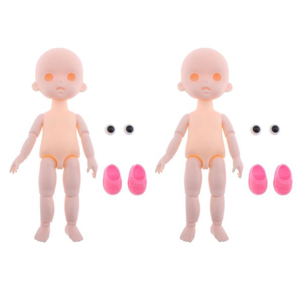 

2x 1/12 13 jointed girl nude figure doll body head makeup replacements
