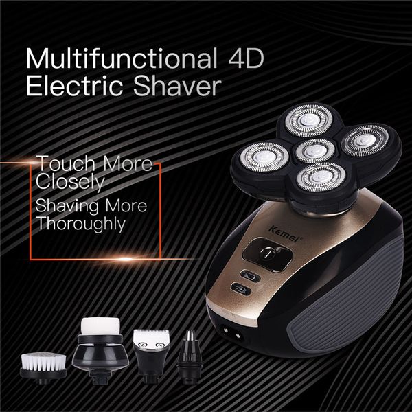 Kemei 5 In 1 Electric Shaver Men Nose Hair Trimmer Washable 4d