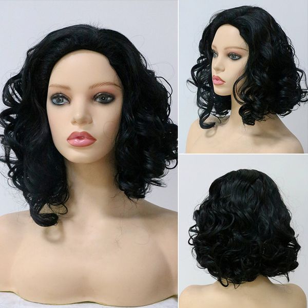 

black curly hair wigs women synthetic hair wigs medium length curly soft natural realistic ing