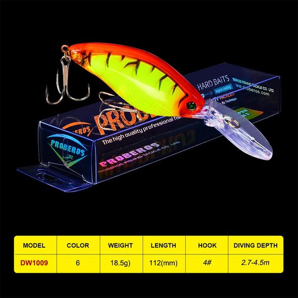 

1pc воблер рыболовной приманка 11.2cm-4,41" /18.5g-0.65oz искусственного бас приманка 4 # бкб hook жестких воблеры снасть 1pc воблер kjozf
