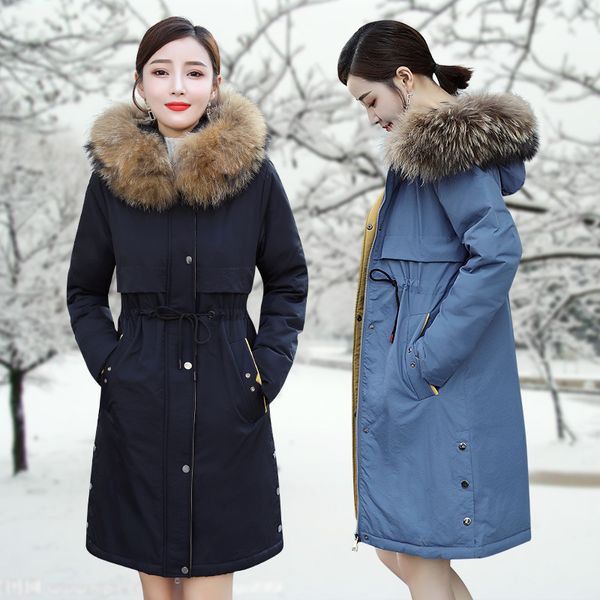 

china gedi love winter coat women's 2019 new style fashion middle-aged women's dress thick warm down jacket winter mid-length, Black;white