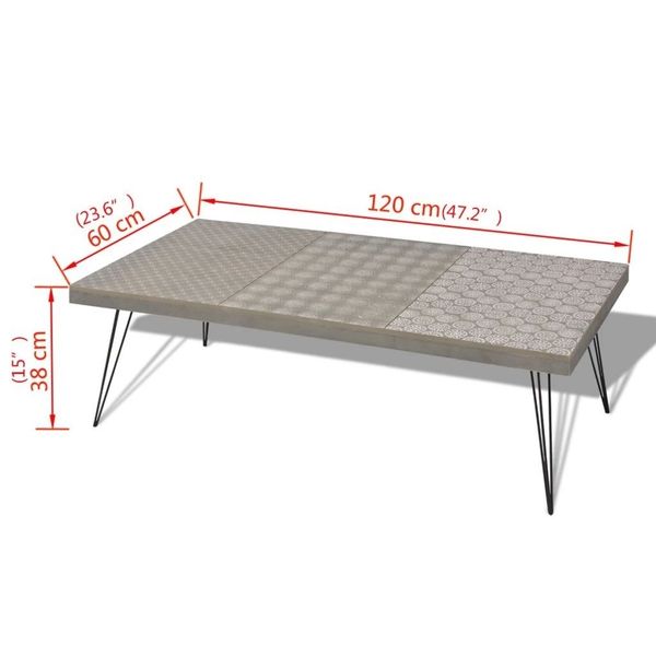 

coffee table 120x60x38 cm grey dining room furniture
