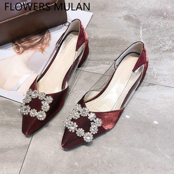 

luxury black red white velvet upper women nude shoes pointed toe slip on zapatos de mujer bling crystal buckle ladies pumps, Black;white