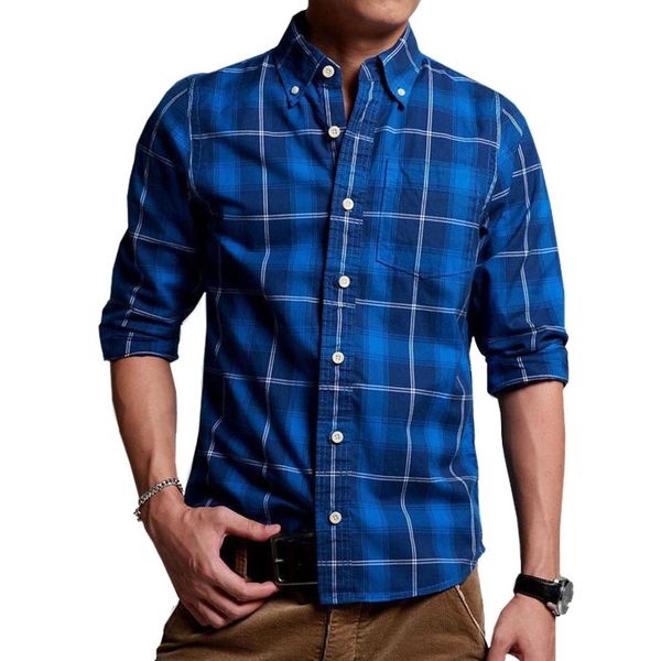 

2019 new men's plaid shirt 100% cotton slim afs men autumn casual shirt camisa ropa white streetwear hawaiian, White;black