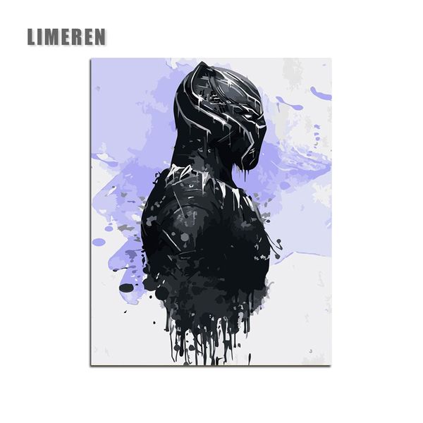 

the movie black panther diy wall pictures acrylic oil coloring painting by numbers on canvas for unique gift home decor