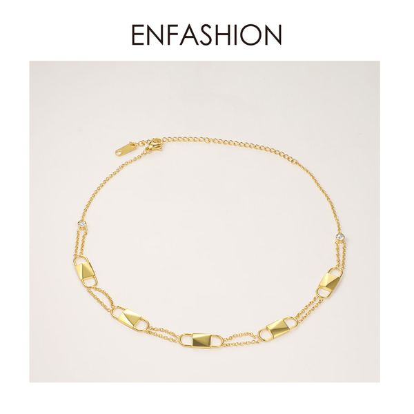 

enfashion замок кристалл ожерелье чокеровщика женщины цвет золото нержавеющей сталь панк подвеска ожерелье femme ювелирные изделия способ p1, Silver