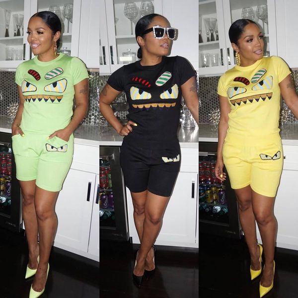 

womens summer tracksuits 2020 new arrival available short sleeves + pants round neck fashion casual 6 color set, Gray