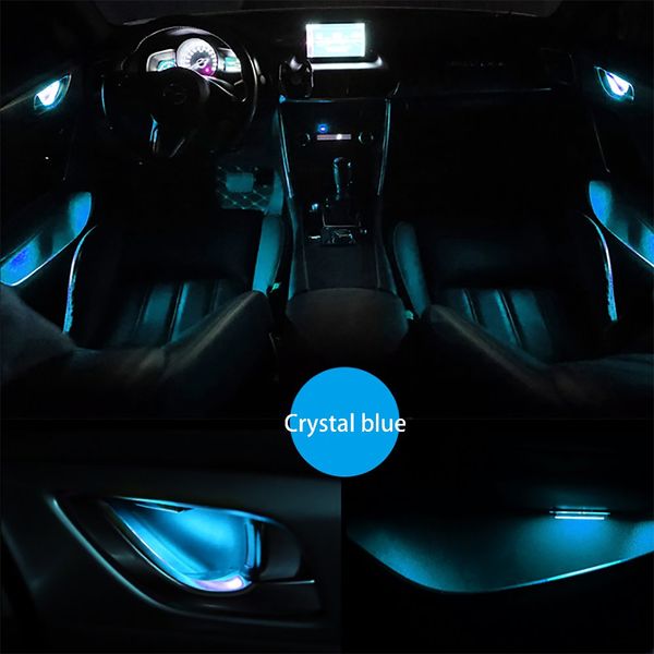 

maxup 4pcs 6 color car door decoration inner bowl ambient interior light armrest storage trough atmosphere lamp universal led