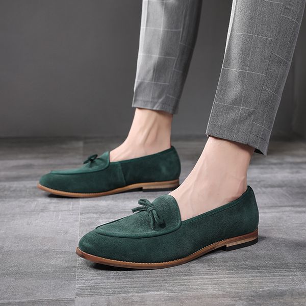 

yomior real leather cowhide men shoes vintage formal dress shoes business office flats loafers big size wedding casual shoes c16, Black
