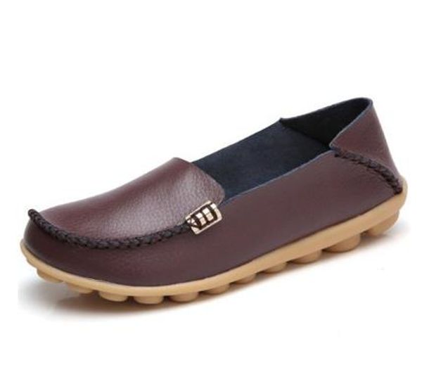 

women shoes non-slip comfortable leather flats women's casual shoes 1285, Black