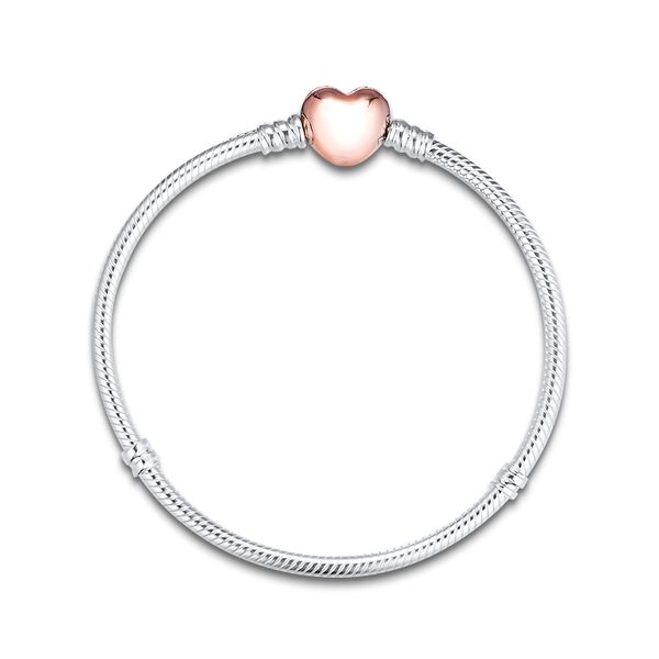 

ckk bracelet rose gold forever heart bracelets women pulseira feminina masculina pulseras mujer silver 925 sterling jewelry, Golden;silver