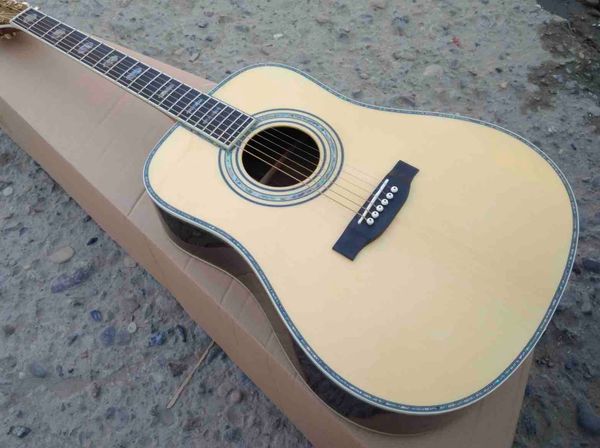 Fábrica feita sob encomenda toda a guitarra acústica de madeira maciça um pedaço de fingerboard de ébano do pescoço 41 polegadas 45d 