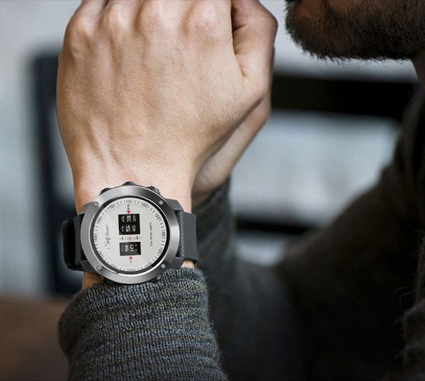 

mens watch outdoor multi-functional sports watch unique time rubber strap waterproof relogio masculino, Slivery;brown