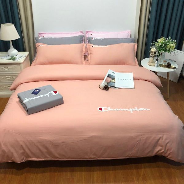 

wholesale- lucky textile bedding set feather king size blue duvet cover bed sheet  full size modren bedding grid stripe bed set