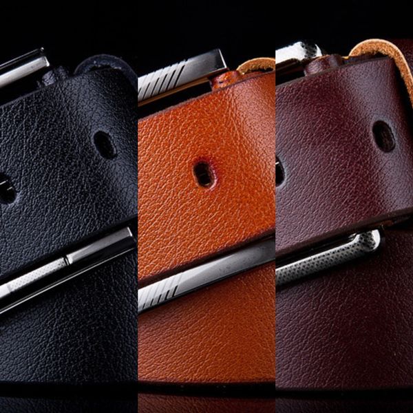 

men's pin buckle genuine leather 4cm pin leather men's belt belt belt, Black;brown