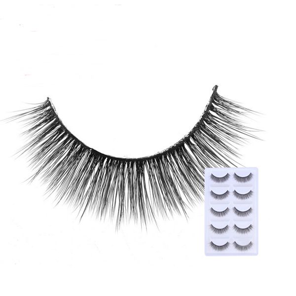 

2018 new 5 pairs makeup false eyelashes natural thick 100% 3d mink lashes fur strip fake eye lashes mink eyelashes extension