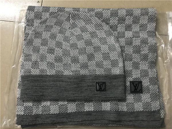 

bbhy7 new men and women designers hat scarf set warm european high-end brand hat scarf fashion accessories hoodies beanies, Blue;gray