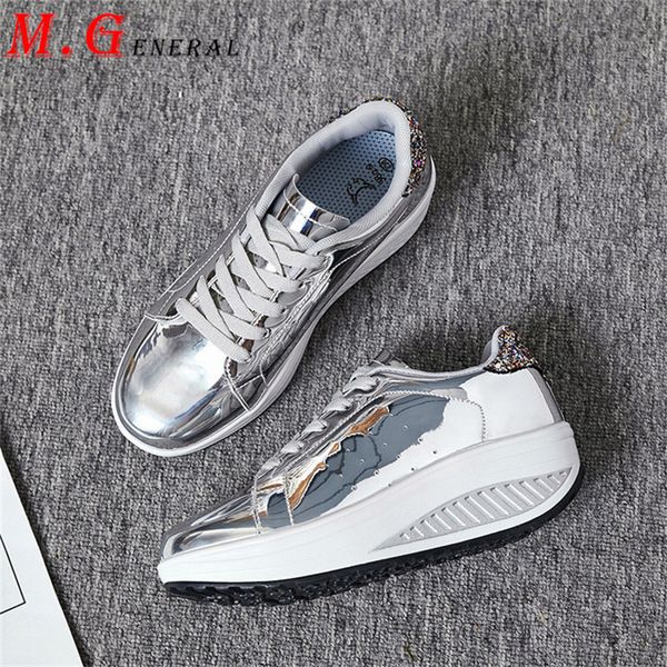 

rocking women running shoes gold glitter women's summer sneakers thick bottom lace-up sport shoes woman hip-hop outdoor shoe q5