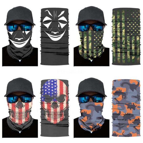 

skull protective dust face mask bandana seamless magic neck gaiter face mask er shield motorcycle riding skull scarf cycling hiking#935, Blue;black