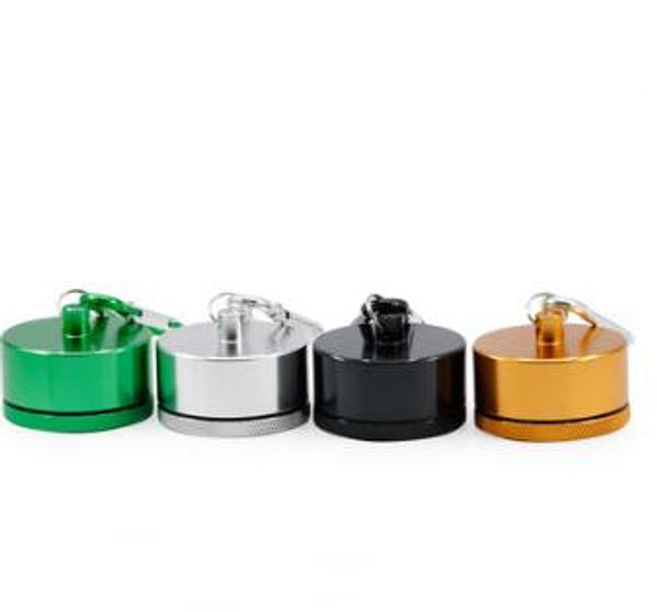 

aluminum alloy portable storage box with key ring creative metal sundries organizer smoking accessories diameter 43mm