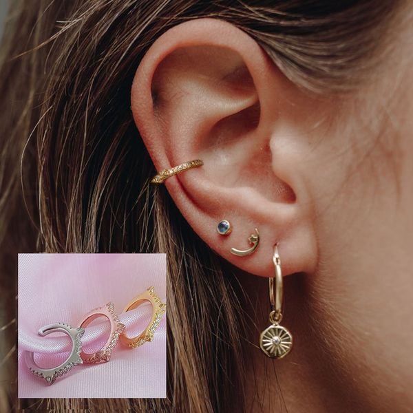 

popular white gold-single european and american s925 sterling silver earrings, Golden;silver