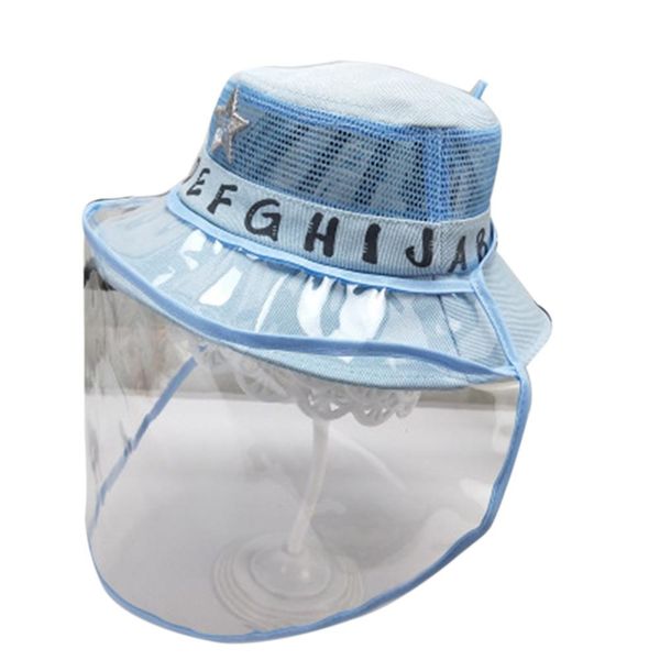 

missky kids transparent tpu detachable protective cover anti-droplets dustproof sheild for casual hat, Blue;gray