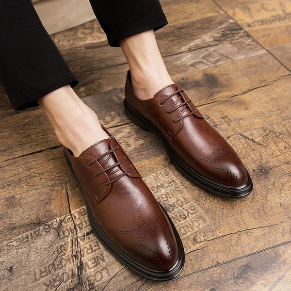 

nice new office formal shoes men dress tassel loafers vintage british style artificial leather slip on men wedding shoes, Black