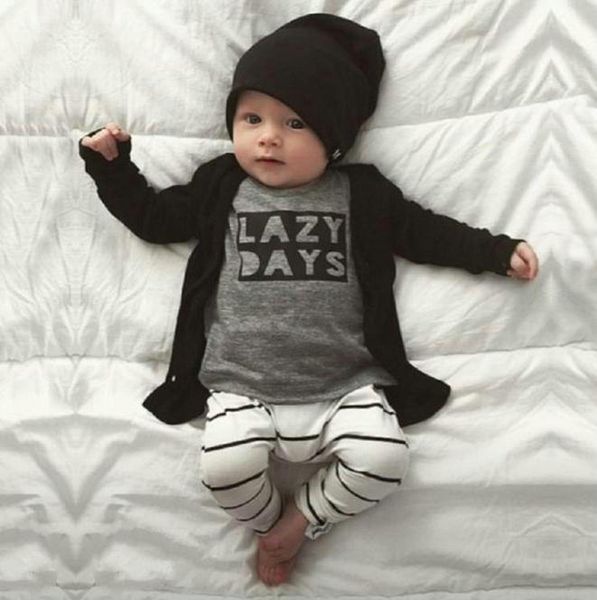 

Детская футболка с длинным рукавом Baby Boys письмо + брюки 2 шт. Детская одежда костюм