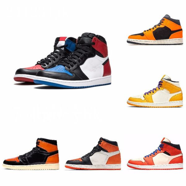 

новый 1s high top 3 разрушенного og бред toe banned game royal обувь мужская 1s тень тапок высокого качество с коробкой j # 08-073