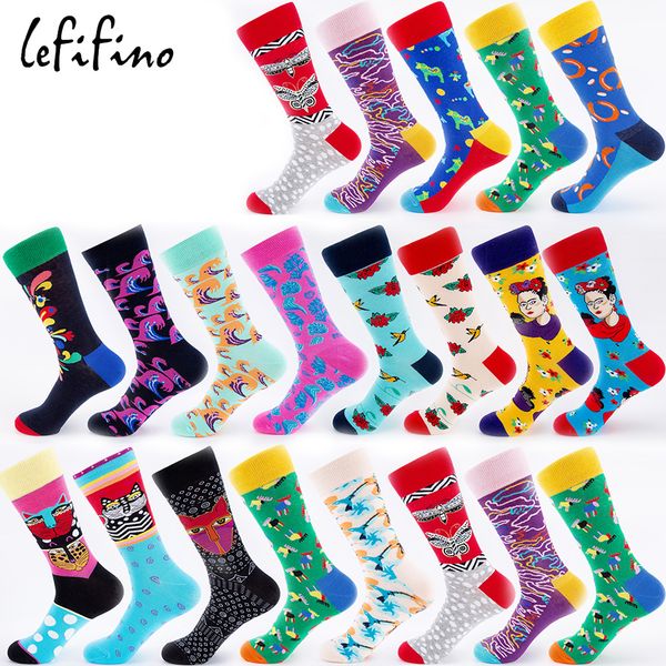 

men socks cotton colorful happy life socks long winter warm funny novelty crazy creative fun funky sox gift ne79020, Black