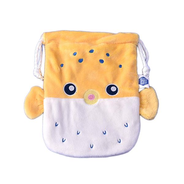 

cute cartoon animals children's drawstring plush pockets ultra-soft leather fabric