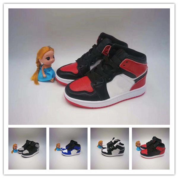 

box) 1s kids basketball shoes chicago 1 infant boy girl sneaker toddlers baby trainers children air, Black