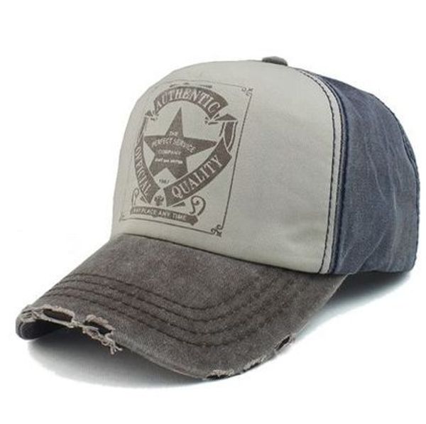 

selling korean version of pentagonal letters men and women couples personality wash to make old sunscreen baseball caps, Blue;gray