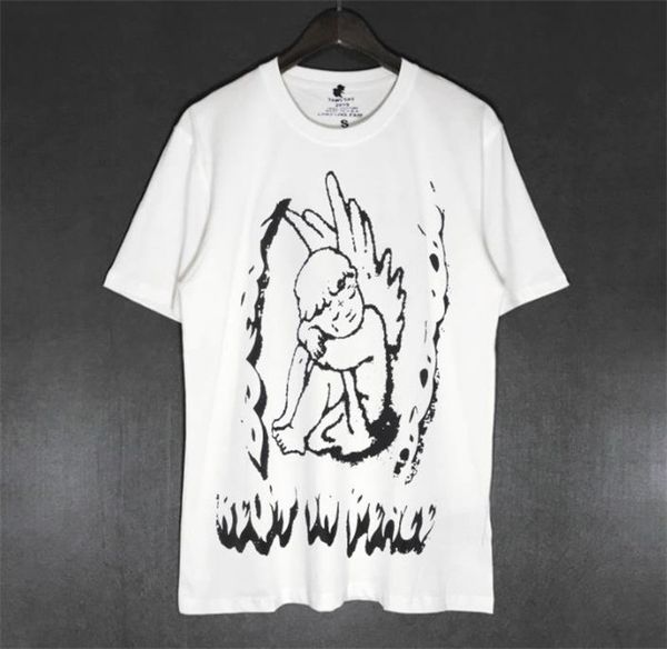 

travis scott ямс день печать mens конструктора tshirts hiphop рэпер angel мужские топы летнего с коротким рукавом мужского tees, White;black