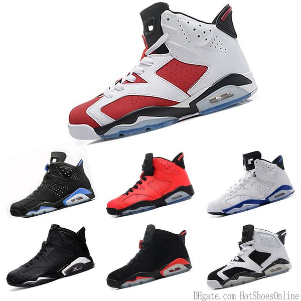 

6 carmine basketball shoes classic 6s unc black blue white infrared low chrome women men sport blue red oreo alternate oreo black cat