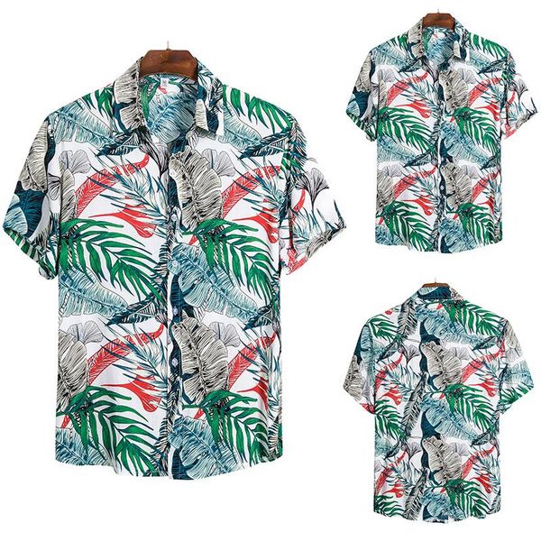 

shirt men 2020 new summer mens short sleeve beach hawaiian shirts casual floral shirts regular plus size 3xl mens clothing fashi, White;black