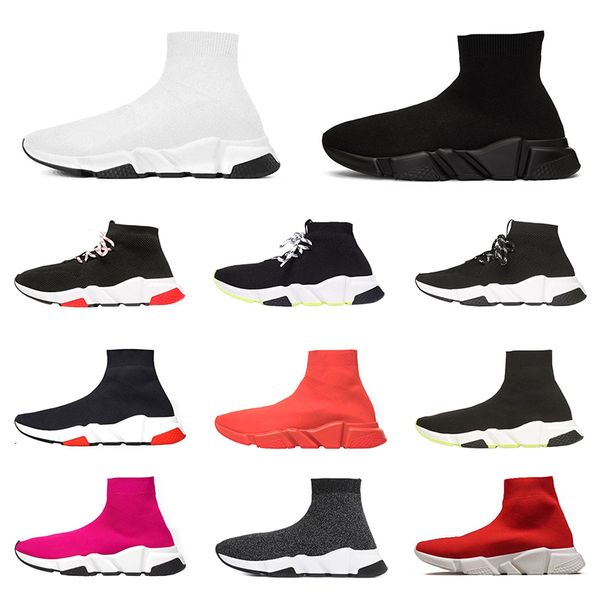 

2020 new designer luxury cock shoes speed trainer classic triple black white for men fashion breathable runner chaussures women sneaker, White;red