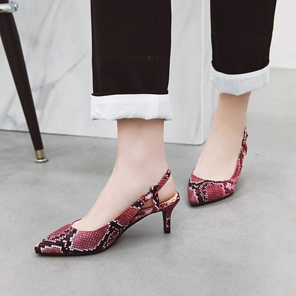 

simulated serpentine women shoes new fashion casual shoes women sandals pointed high heels ventilation pu snake, Black