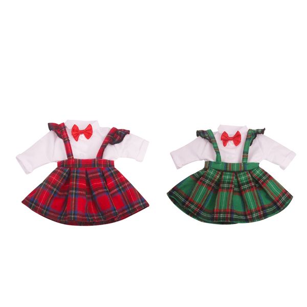 

for 18in american doll plaid skirt shirt suit doll costume soft 2pcs