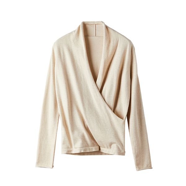 

women's sweaters wrap over sweater women elegant wrapped knitted, White;black