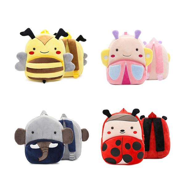 

baby cute animal plush backpack school bags cartoon cute butterfly bee children bag kindergarten schoolbag girls boys backpack