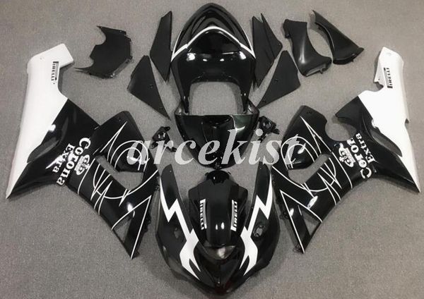 

4 gifts new abs motorcycle fairings set fit for kawasaki ninja zx-6r zx6r 2005 2006 6r 05 06 body set custom black white