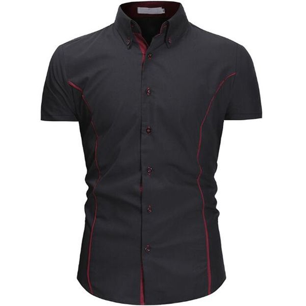 

summer punches the united states wind man's trim joker individual character edge men's fashion casual short-sleeved shirt, White;black