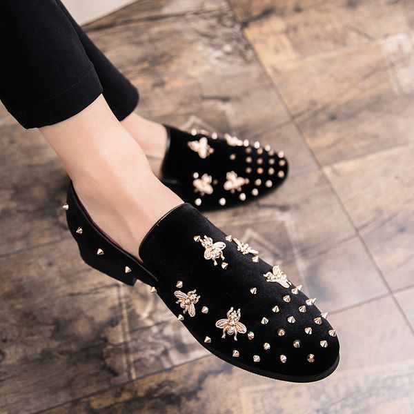 

нова мода золоо оп и меалла toe мђжин velvet плае обђв иалнка мђжка об, Black