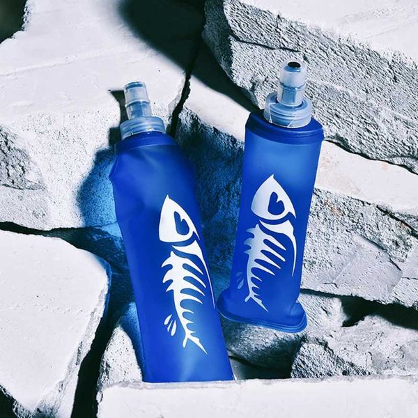

250ml/500ml soft drink water bottle folding water bag flask for outdoor sport camping health