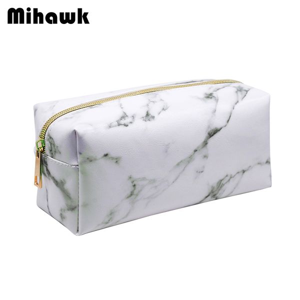 

mihawk 1pcs marble makeup brushes bag beauty toiletry zipper tool pouch pencil case cosmetics storage pack items supply products