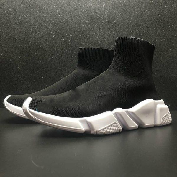 

2019 new paris speed runner knit sock shoe original luxury trainer runner sneakers race mens women sports shoe with box size 35-45, Black