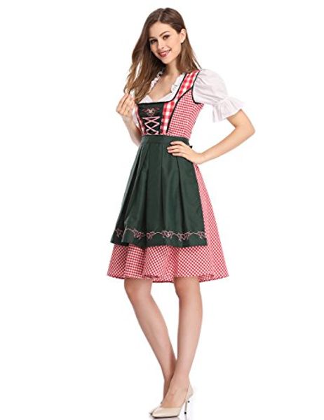 

clearlove women german dirndl dress costumes for bavarian oktoberfest halloween carnival, Black;gray