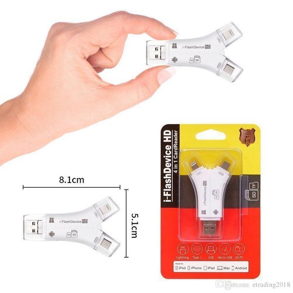 

Мода IFLASH Drive HD SD Card Reader 4in1 я флэш-накопитель USB Micro SD Card TF Читатели